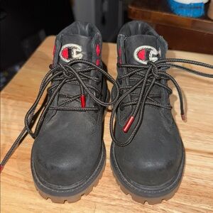Timberland Champion Kids Black Boots with Red Details